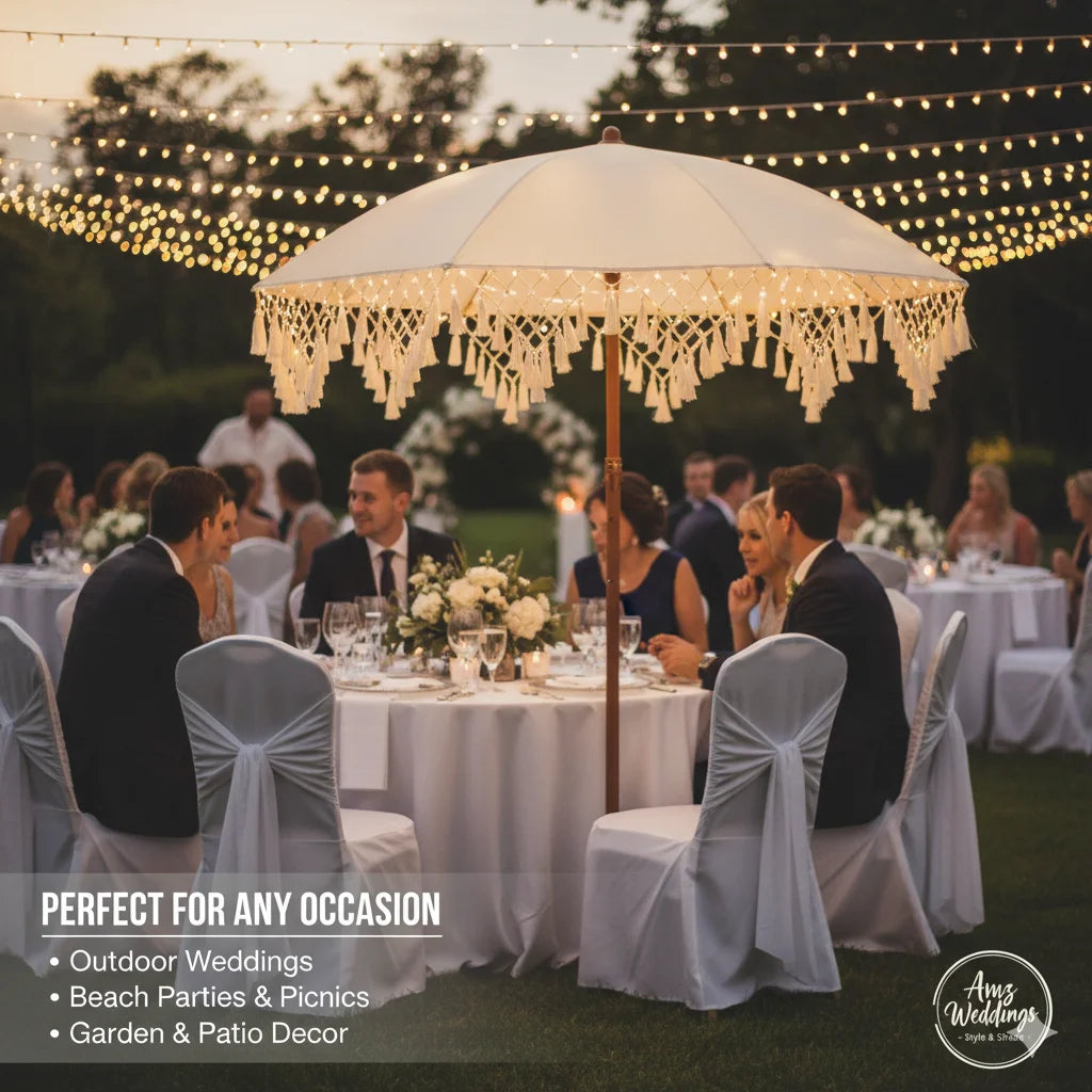 Rotatable Triangle Tassel Umbrella — Garden & Beach (No Base) UPF50+