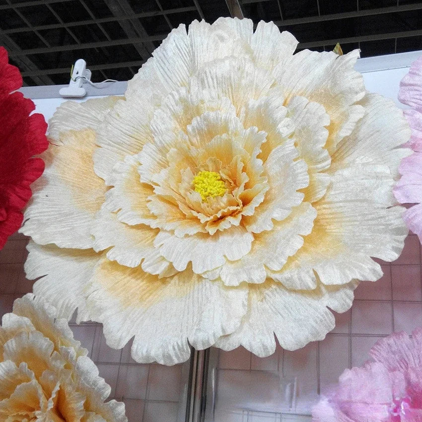 DIA 30-80cm Artificial Large Peony Flower Head Fake Flower Wedding Decoration Window Photo Studio Props Flower Home Decor