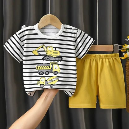 Casual Baby Boy Short Sleeve Sports T-shirt and  Shorts Set