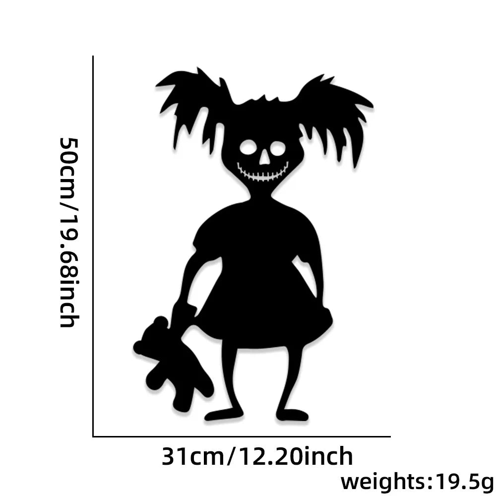 Halloween decoration room door stickers window decor skeleton hand pumpkin DIY devil witch hat glass window stickers ghost