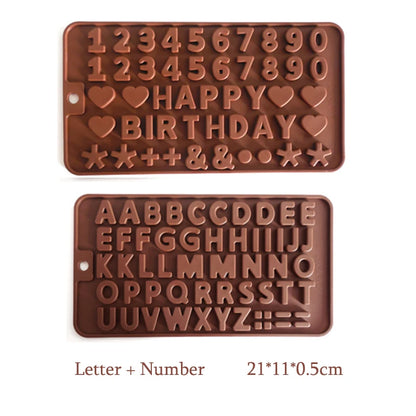 Silicone Diamond Love Baking Mold Set Letter Number Molds 1/6/8 Cavity Heart Mousse Pastry Cake Chocolate Soap Candle Mould