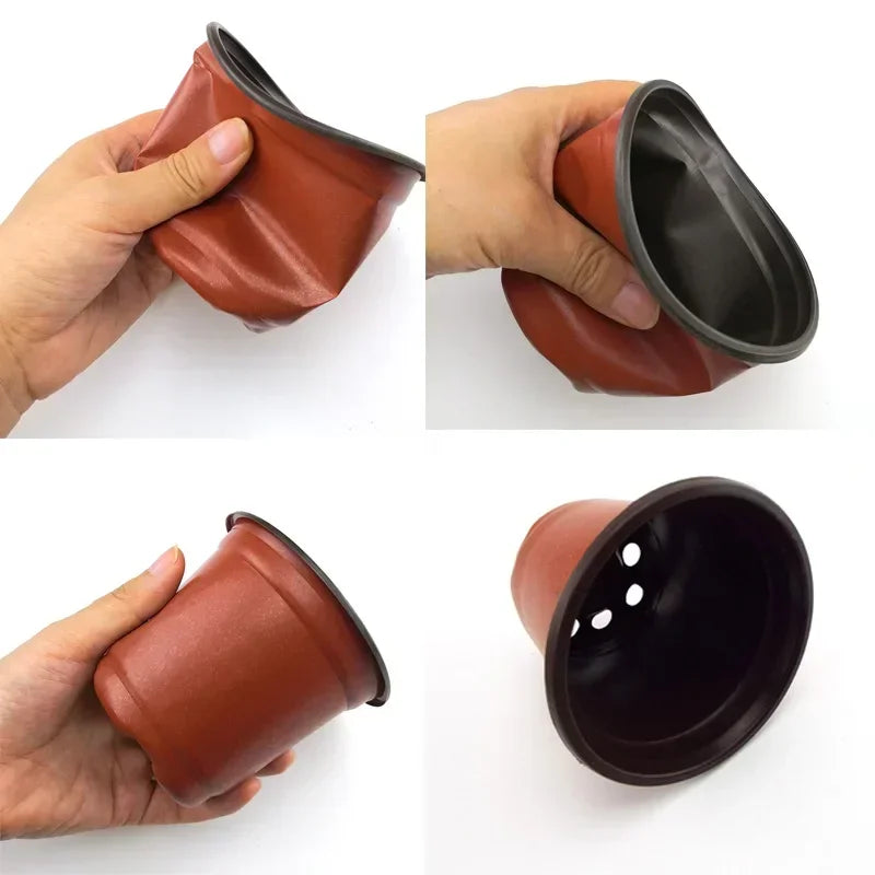 Flowerpot Plastic Grow Box Fall Resistant Tray For Home Garden Plants Nursery Cup Transplant Flower Plant Pots D4