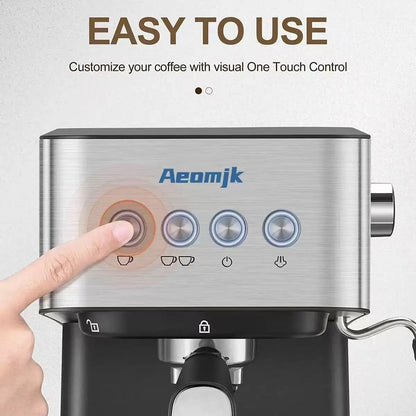 Professional Barista Espresso Machine – 110/220V with Automatic Milk Frother