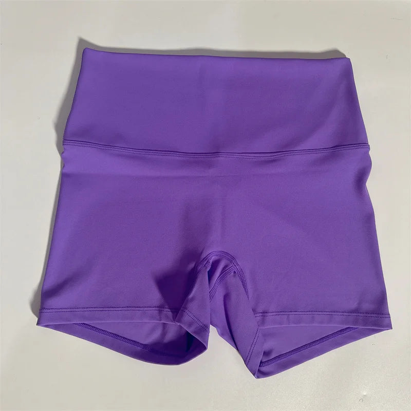 Solid Color High Waist Yoga Ultrashort Leggings Soft Women Gym Athletic Tight Sport Short Compression Comprehensive Training Jog