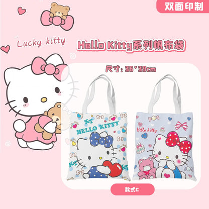 Sanrio Hello Kitty Canvas Shoulder Tote – Large Capacity