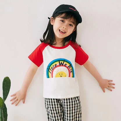Children's  Cartoon Print T-Shirt  Short Sleeve 100% Cotton