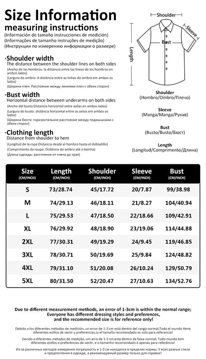 2024 new summer men's shirts rainbow striped casual short-sleeved shirts 3D HD full body printing shirts versatile fashion comfo