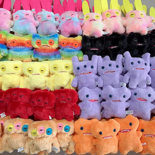 22cm Funny Ugly Teeth Monster Plush Toys Stuffed Anime The Block Monster Plushies Squirm Rainbow Crazy Rabbit Peluche Xmas Gifts