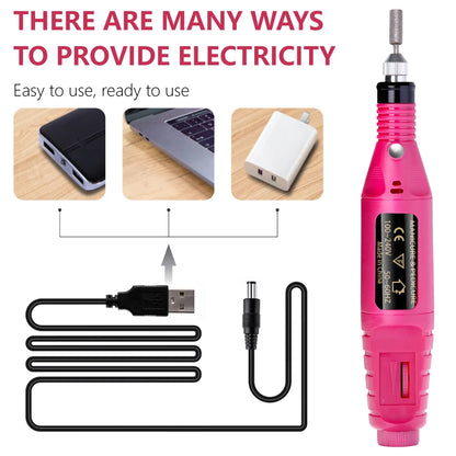 Professional Electric Nail Drill Machine Set – Manicure Milling Cutters & Strong Nail Polishing Tool