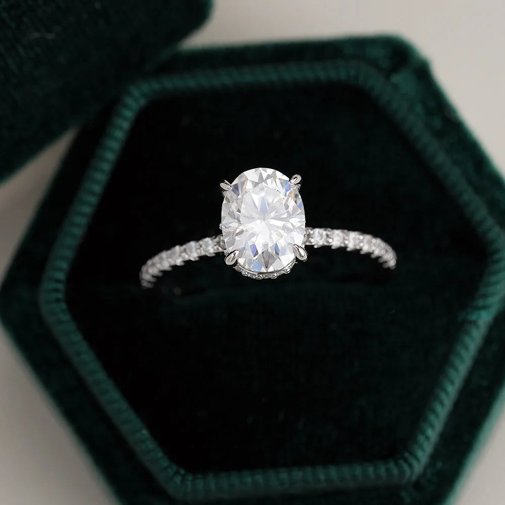 1-3 Carats Oval Radiant Moissanite Rings for Woman 925 Sterling Silver Jewelry Gift Woman's Wedding Moissanite Diamond Ring