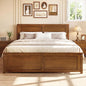 Queen Farmhouse Wood Platform Bed Frame with Headboard