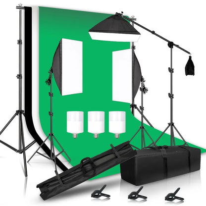 2.6x3M Photography Reflector Lighting Kit Photo Background Muslin Backdrops Softbox Umbrella Light Stand For Photo Studio