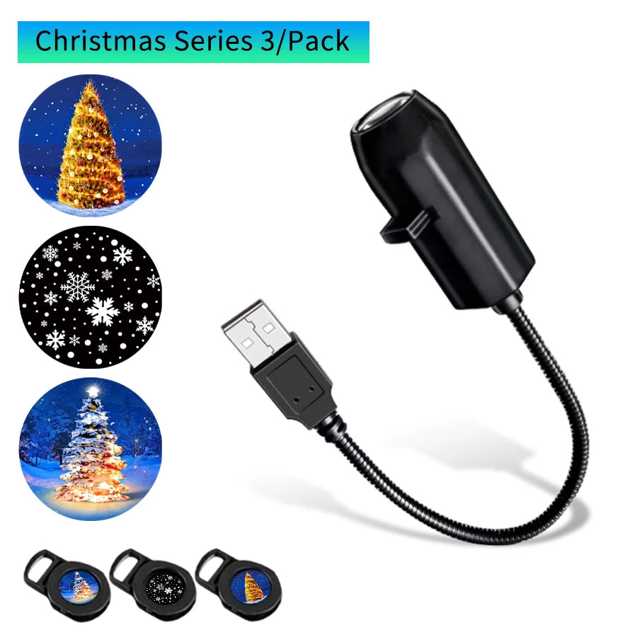 Halloween Led Projection Night Light Pumpkin Ceiling Wall Lamp USB Moon Projector Christmas Atmosphere Mood Light Room Decor