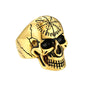 U7 Stainless Steel Big Skull Rings for Man Woman Size 7-14 Cross 3D Skeleton Cuban Chain Celtic Knot Pattern Gothic Punk Jewelry