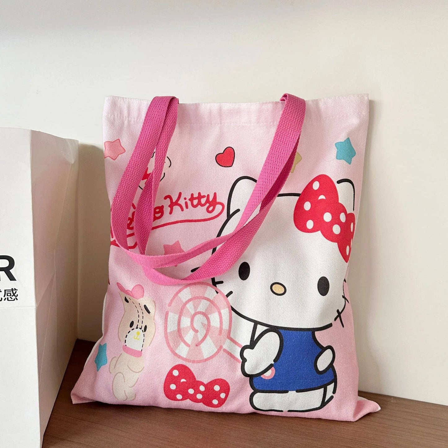 Sanrio Hello Kitty Canvas Shoulder Tote – Large Capacity