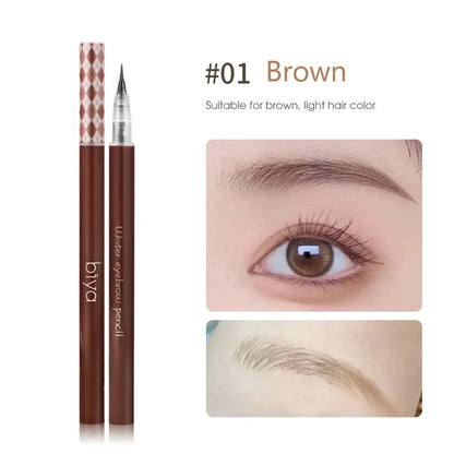 Ultra‑Fine Waterproof Eyebrow Pencil – Long‑Lasting, Smudge‑Proof Liquid Brow & Lying‑Silkworm Eyeliner