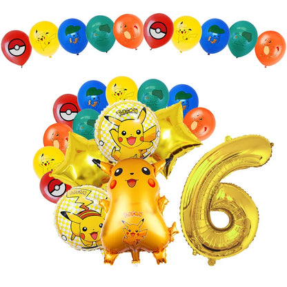 Pikachu Birthday Party Decoration Set (Backdrop · Balloons · Tableware · Kids Party Kit)