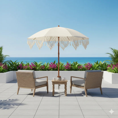 Reversible Triangle Fringe Umbrella — No Base Needed  UPF50+