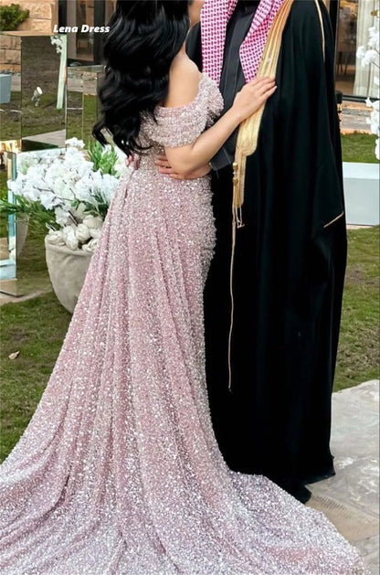 Lena Custom Made Elegant Evening Dresses for Women Luxury Party Dress Women Elegant Party Off the Shoulders Mermaid Beaded Lace