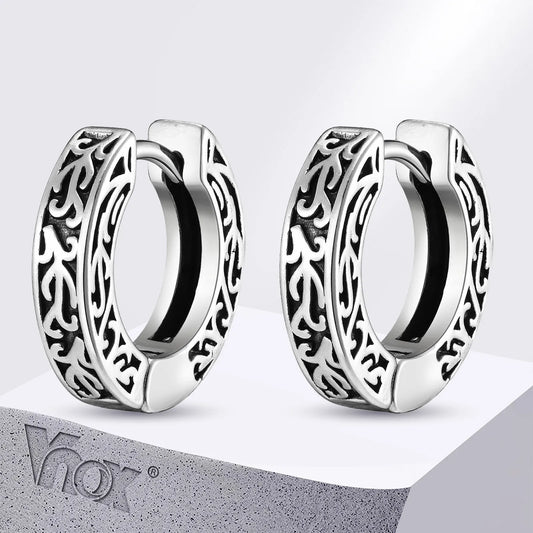 Thick Small Hoop Earrings for Men Teens, Anit Allergy Stainless Steel Huggies Earrings, Unisex Punk Rock Ear Jewelry