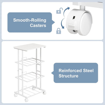 Rolling 3‑Drawer Nightstand – Fabric Storage