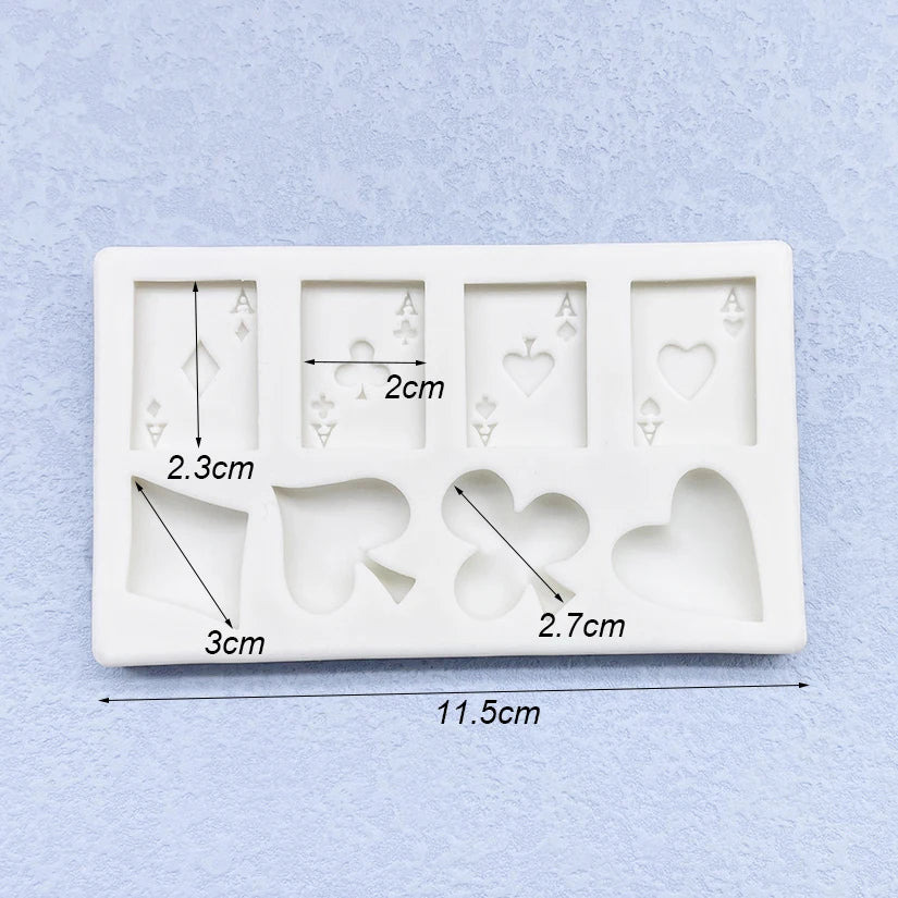 Poker Silicone Mold Sugarcraft Cupcake Baking Mold Fondant Cake Decorating Tools