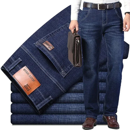 Men’s Stretch Regular Fit Jeans (Business Casual, Classic Straight Denim)