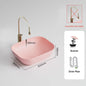 Pink Ceramic Vessel Sink – Modern Countertop Basin with Drain
