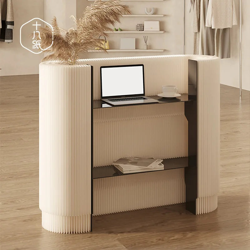 Honeycomb‑Structured Paper Front Desk / Welcome Reception Counter