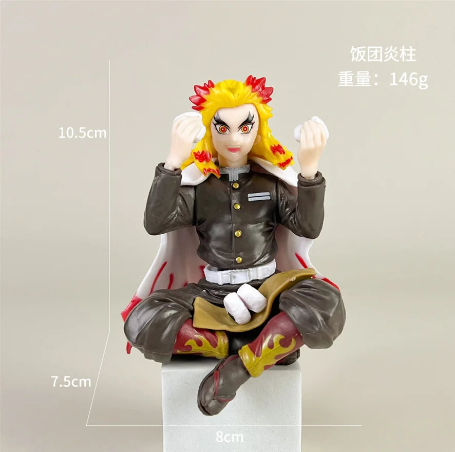 Hot Anime Demon Slayer Sit Eating High Quality Rice Figure All Style Tanjirou Nezuko Kyoujurou Tengen Tokitou Muichirou Figurine
