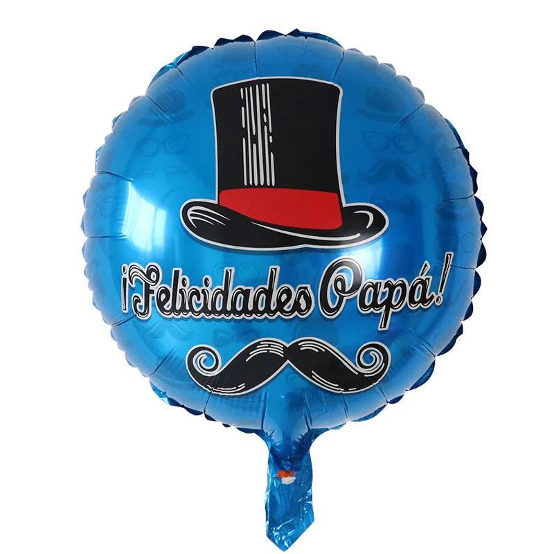 10pcs 18Inch Spanish English Happy Father's Day Foil Helium Balloon Feliz Dia Super Papa Air Globos Party Decoration Gift Baloes