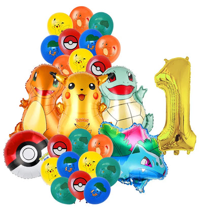 Classical Pikachu Birthday Party Decoration Set (Backdrop · Balloons · Tableware · Kids Event Supplies)