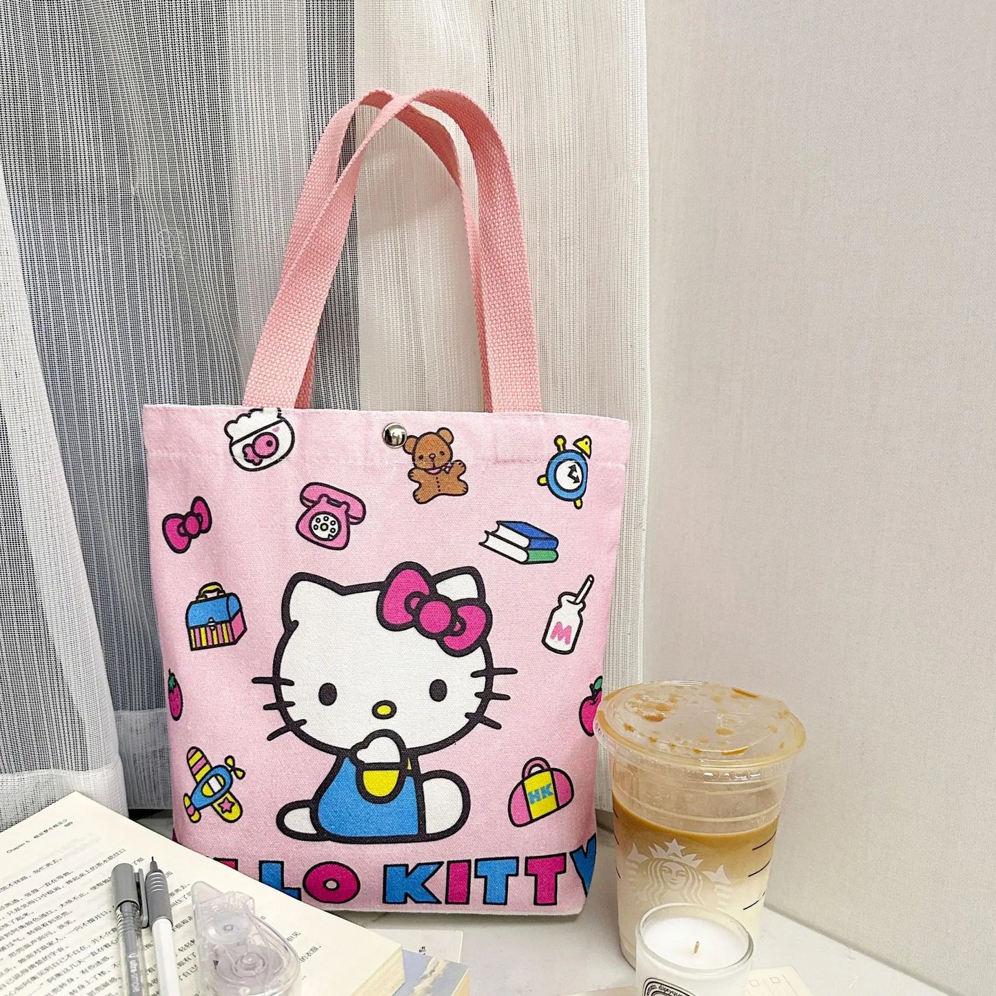 Hello Kitty Spacious Canvas Tote Bag (Kawaii Eco‑Friendly Market Bag)