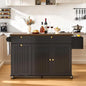 60.2" Kitchen Islands with Storage, Rolling Island Table with Trash Can Storage Cabinet, Mobile Island Cart with, Customized