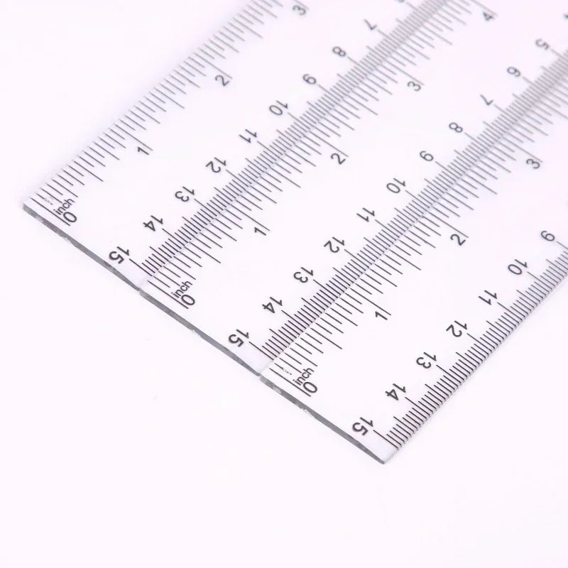 15cm 20cm 30cm Straight Ruler Transparent Plastic Ruler Drawing Tool Desk Accessories Student Stationery School Office Supplies