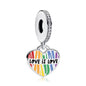 925 Sterling Silver Rainbow Heart Charm