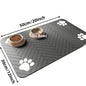 Absorbent Pet Feeding Mat: Quick-Dry Placemat for Food and Water Bowls, Waterproof Rubber Backing for Dogs and Cats