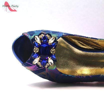 Italian-designed Nigerian shoes and bag set for women.