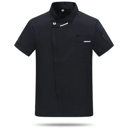 White Chef Jacket short Sleeve Head Chef Uniform Restaurant Hotel Kitchen Cooking Clothes Catering Foodservice Chef Shirt Apron