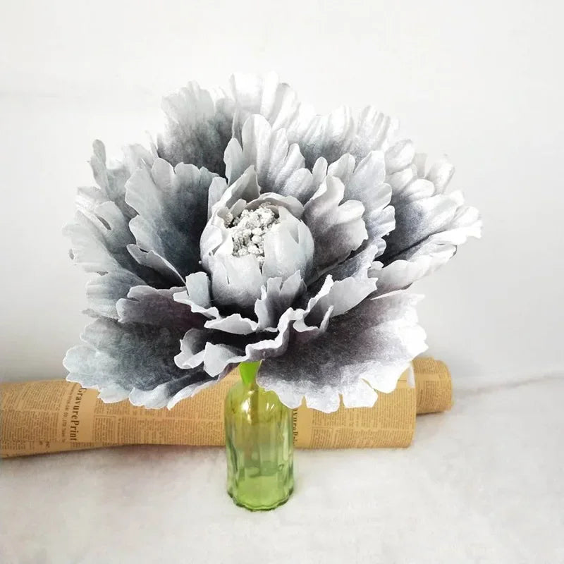 DIA 30-80cm Artificial Large Peony Flower Head Fake Flower Wedding Decoration Window Photo Studio Props Flower Home Decor