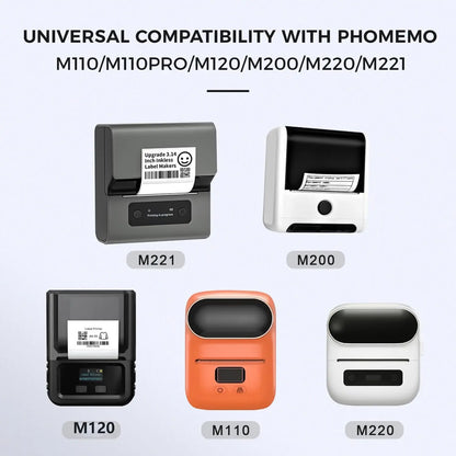 Phomemo M110/M220 40x30mm Thermal Labels - Self-Adhesive Waterproof Gloss Stickers for  Business/Barcode/Packaging/Office Use