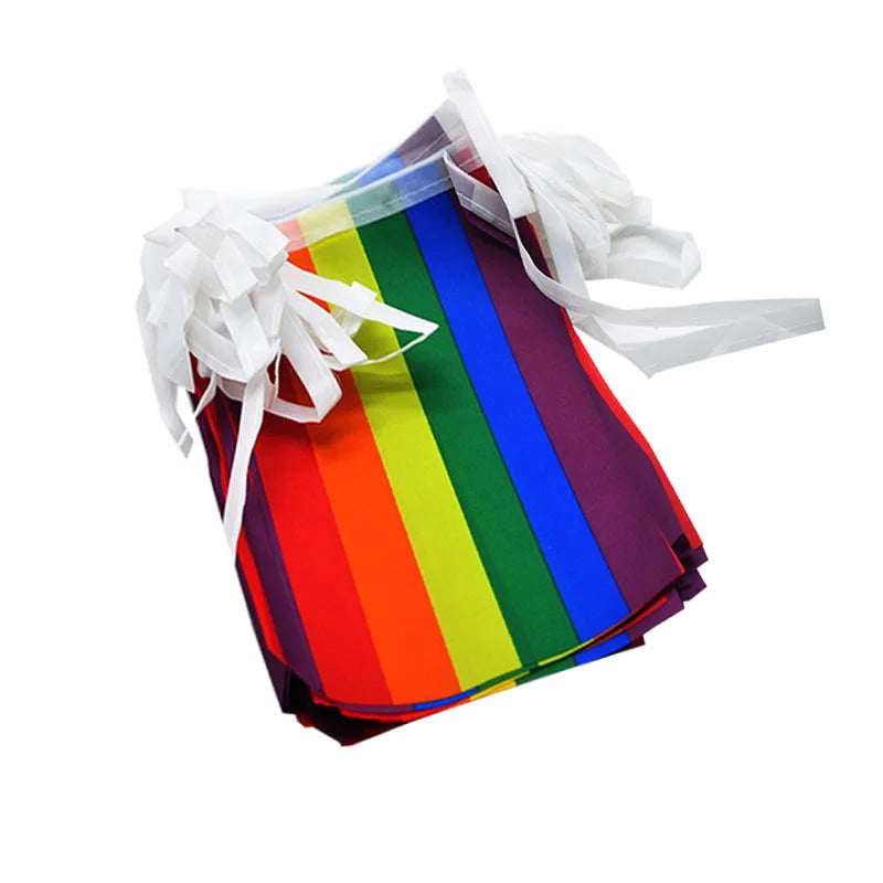 Rainbow string Flags 20pcsset/14x21cm Rainbow  Flags Banner LGBT Pride Lesbian Gay Parades string
