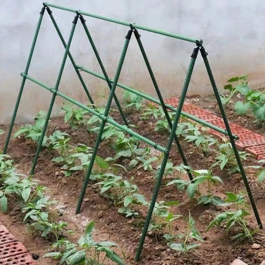 20pcs Garden Plastic-coated Metal Plant Climbing Pole Support Frame, Climbing Pole Connected To The Bracket fixing Clamp Accesso