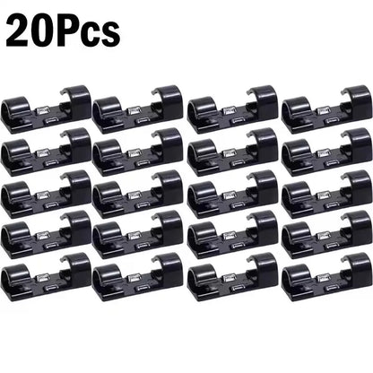 Cable Clips Organizer Drop Wire Holder Cord Management Self-Adhesive Cable Manager Fixed Clamp Wire Winder For Home Office Car