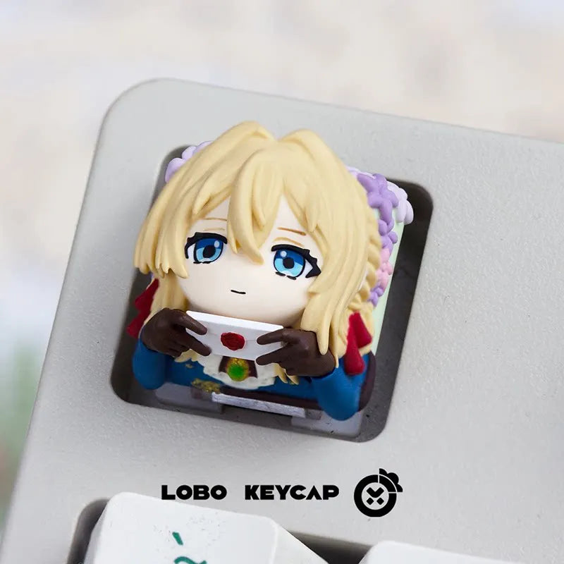 Violet Evergarden Artisan Resin Keycap (Anime · ESC Key · Mechanical Keyboard Accessory)