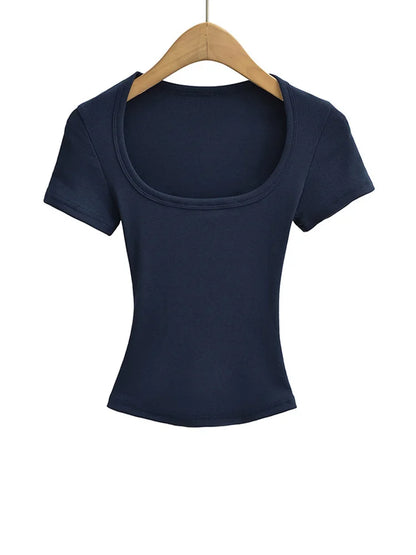 Women’s Square Collar Summer Crop Top