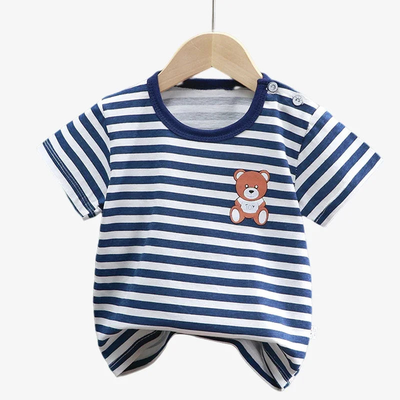 Children's  Cartoon Print T-Shirt  Short Sleeve 100% Cotton