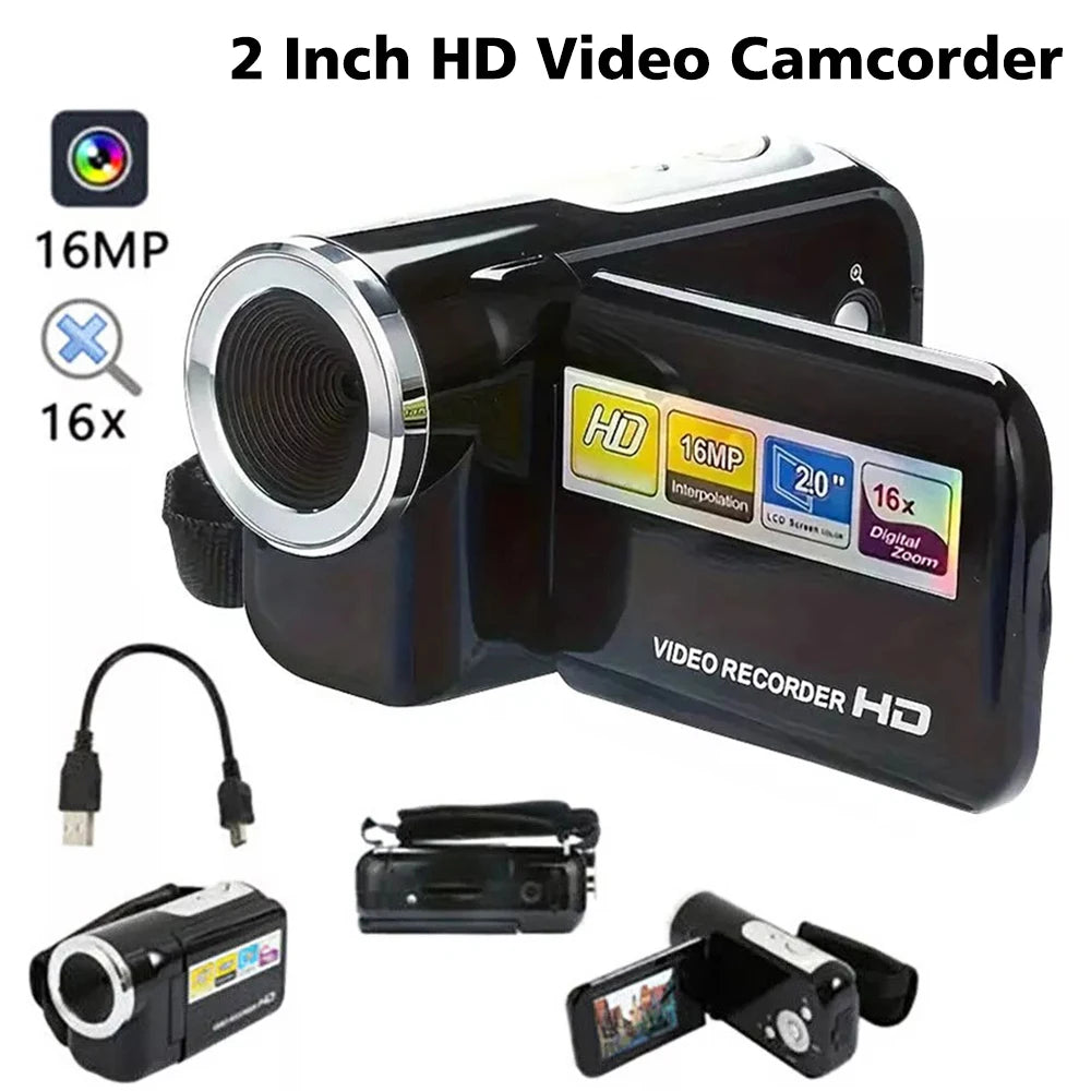1080P 16MP Digital Camera &amp; Rotatable Screen Camcorder (16X Zoom, Fill Light)