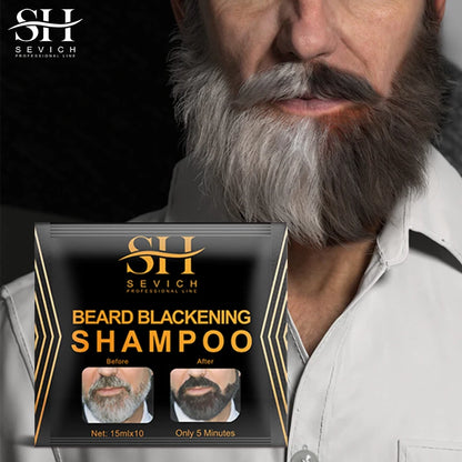 3‑Minute Black Beard Dye Cream – Fast Natural Beard Color Shampoo for Gray Coverage