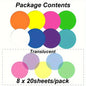 160 Pack Multipurpose Waterproof Durable Fluorescent/Solid Sticky Notes